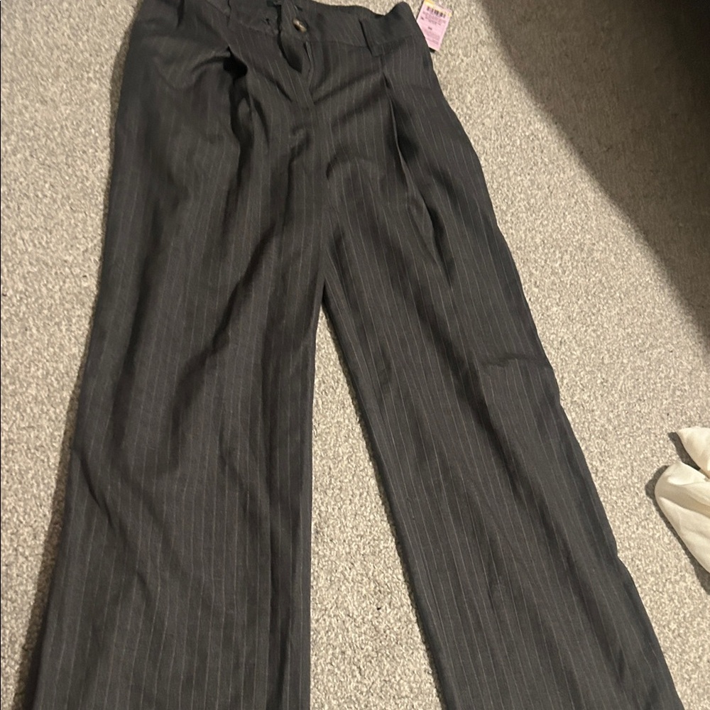 Womens dark gray work/office business formal Pinstripe Pants